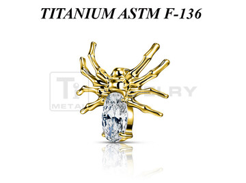 Накрутка из титана Ti Metal золотой паук