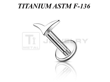 Лабрет из титана Ti Metal птичка