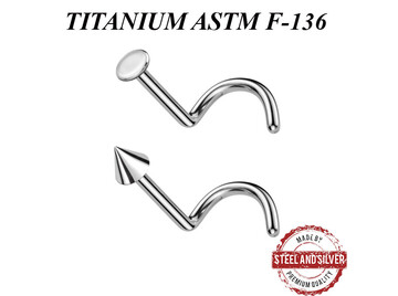 Нострил из титана Steel and Silver фигурный