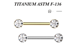 Безрезьбовое украшение для груди Ti Metal с фианитами