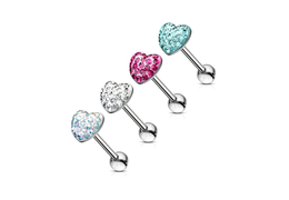 Штанга для языка кристальное сердце Штанга для языка кристальное сердце