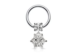 Кольцо цветок в стразах