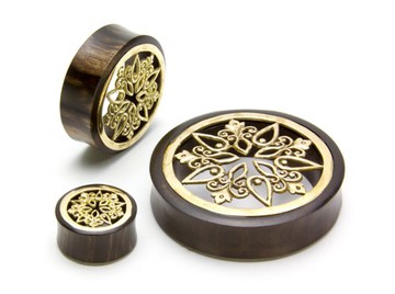 Плаги Elementals Organics латунный  узор, пара