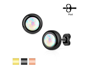 Серьги анодированные с опалом