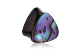 Плаги из рога инкрустированные перламутром, пара