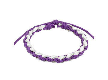 Браслет из кожи фиолетовая плетенка