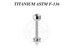 Лабрет из титана Steel and Silver с премиальным кристаллом
