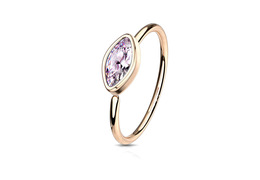 Кольцо раздвижное со стразом "маркиз" в розовом золоте Кольцо раздвижное со стразом "маркиз" в розовом золоте