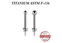 Лабрет из титана Steel and Silver с шариком