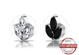 Накрутка Steel and Silver триплет с сетом цирконов