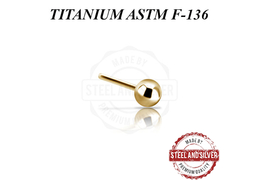 Вставка титановая Steel and Silver золотой шарик