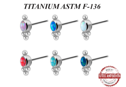 Вставка титановая Steel and Silver с опаловым кластером