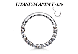 Кликер из титана Ti Metal с фианитами