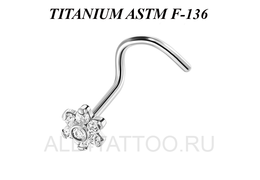 Нострил из титана Ti Metal кристальный цветок Нострил из титана Ti Metal кристальный цветок