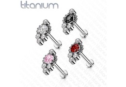 Лабрет из титана с кластером страз Лабрет из титана с кластером страз