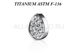 Накрутка из титана Ti Metal кристальная капля Накрутка из титана Ti Metal кристальная капля