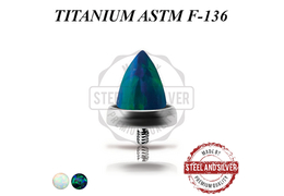 Накрутка из титана Steel and Silver опаловый конус Накрутка из титана Steel and Silver опаловый конус