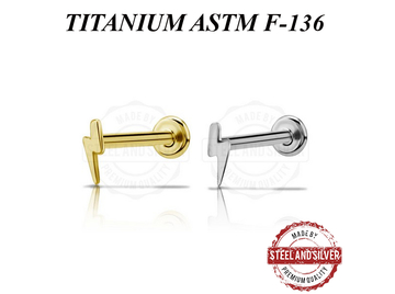 Лабрет Steel and Silver молния