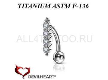 Банан из титана Devil Heart с сетом Premium Zirconia