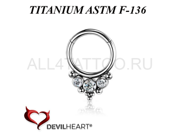 Кликер из титана Devil Heart с кристаллами Swarovski