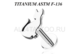 Лабрет из титана Ti Metal зеркальный кот