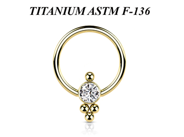 Кольцо из титана Ti Metal с фианитом